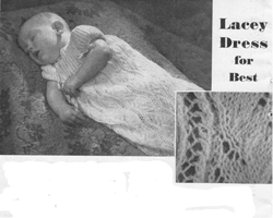 vintage baby dress knitting pattern 1950s